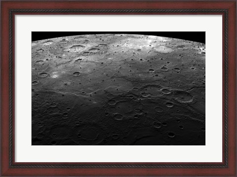 Framed Large Craters on the Planet Mercury Print