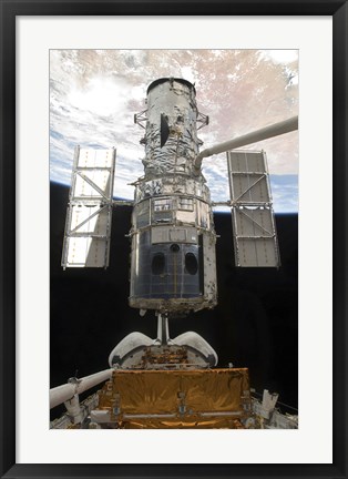 Framed Hubble Space Telescope is Released from the Cargo Bay of Space Shuttle Atlantis Print