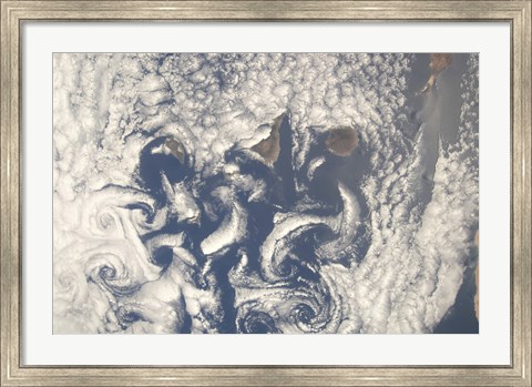 Framed Cloud Vortices in the area of the Canary Islands in the North Atlantic Ocean Print