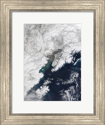 Framed Ash Plume from Mount Redoubt, Alaska Print