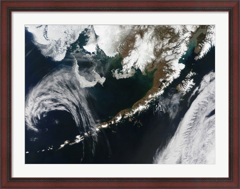 Framed Alaskan Peninsula and Aleutian Islands Print