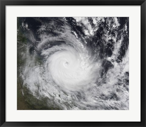 Framed Severe Tropical Cyclone Hamish in the South Pacific Ocean Print