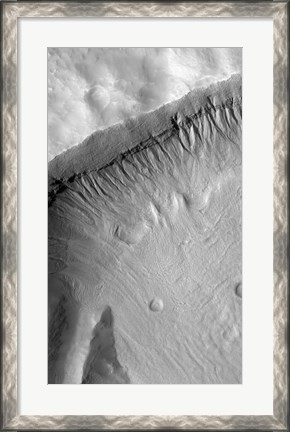 Framed Gullied Crater Wall in the Terra Sirenum Region of Mars Print