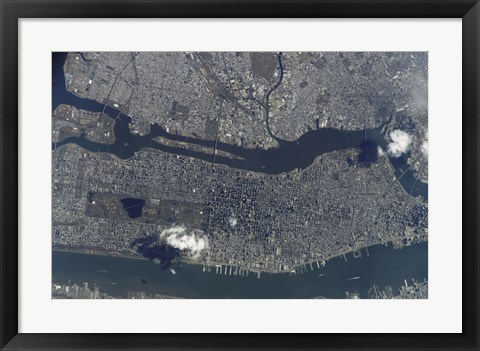 Framed Manhattan Island and its Easily Recognizable Central Park Print