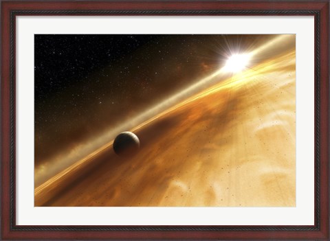 Framed Artist&#39;s Concept of the Star Fomalhaut and a Jupiter-Type Planet Print