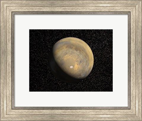 Framed Global view of Mars Print