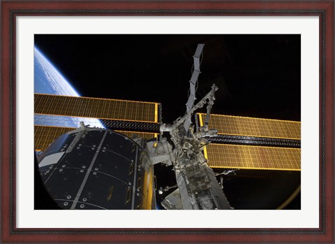 Framed International Space Station and the Columbus laboratory Print