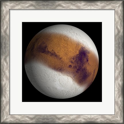 Framed Simulated view of Mars Print
