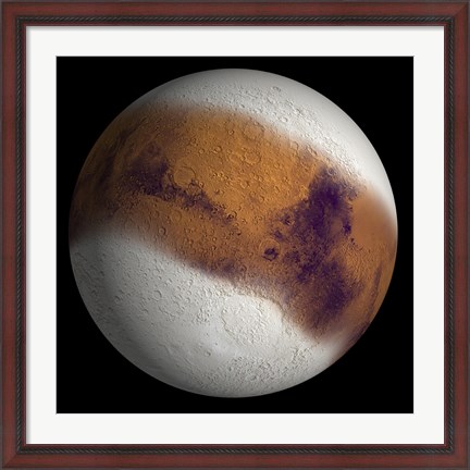 Framed Simulated view of Mars Print