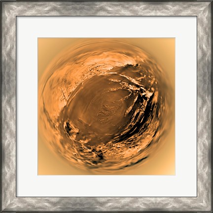 Framed Fish-Eye View of Titan&#39;s Surface Print