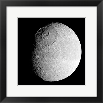 Framed Saturn&#39;s Moon Tethys Print