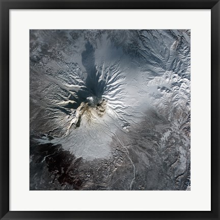 Framed Shiveluch Volcano in Russia Print