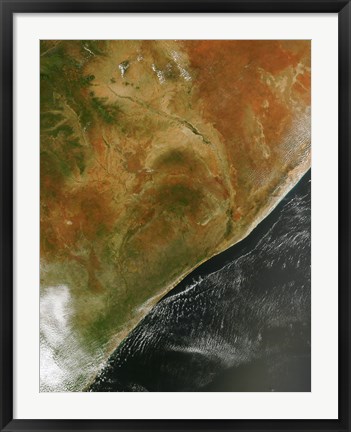 Framed East African nations Kenya, Somalia, and Ethiopia Print