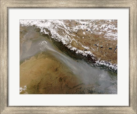 Framed Haze along the Himalaya Mountains Print
