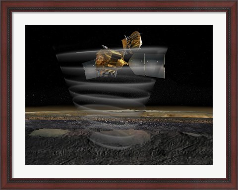 Framed Mars Reconnaissance Orbiter&#39;s Radar at Work Print