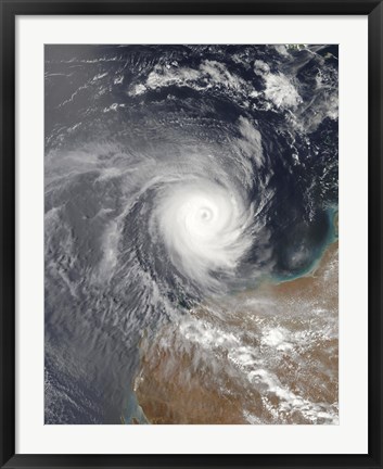 Framed Tropical Cyclone Billy Off Australia Print