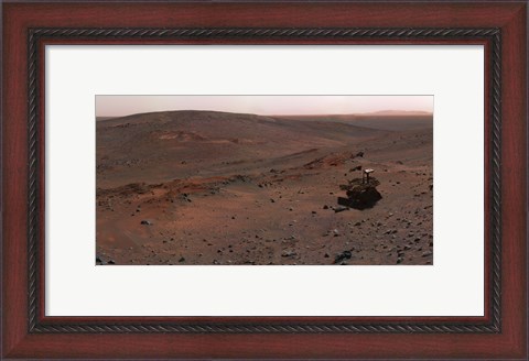 Framed Mars Exploration Rover Spirit on the flank of Husband Hill Print
