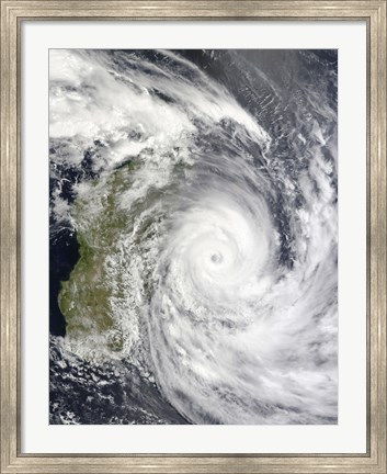 Framed Tropical Cyclone Gael off Madagascar Print