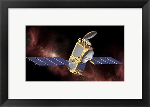 Framed Artist&#39;s Concept of the Ocean Surface Topography Mission/Jason-2 Spacecraft in Space Print