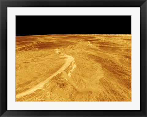 Framed 3D Perspective View of Latona Vorona and Dali Chasma on Venus Print