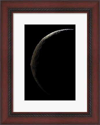 Framed Saturn&#39;s Moon Lapetus Print