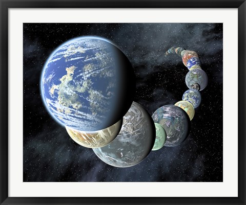 Framed Rocky, Terrestrial Worlds Print