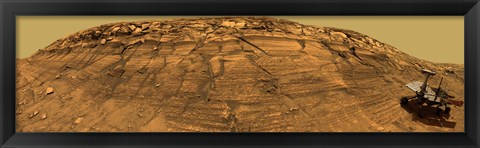 Framed Mars Exploration Rover Opportunity Inside Endurance Crater Print
