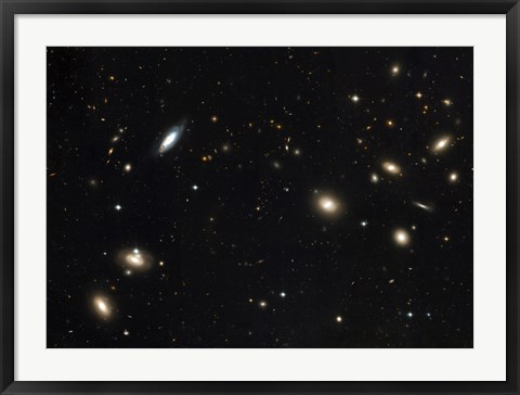 Framed Coma Cluster of galaxies Print