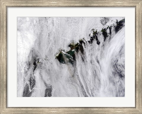 Framed Plumes from Okmok Volcano, Aleutian Islands Print