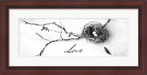 Framed Nest and Branch II Love Print