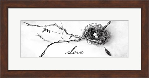 Framed Nest and Branch II Love Print
