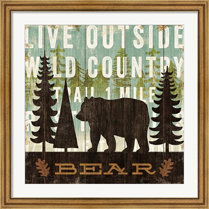Framed Simple Living Bear Print