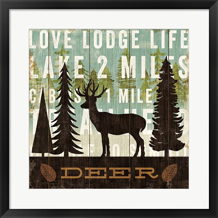 Framed Simple Living Deer Print