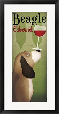 Framed Beagle Winery Cabernet Print