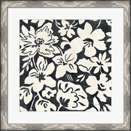 Framed Chalkboard Floral II Print