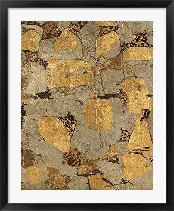 Framed Gilded Stone Gold I Print