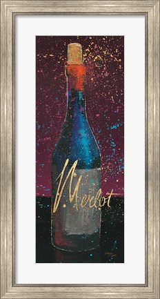 Framed Wine Splash Dark IV Print