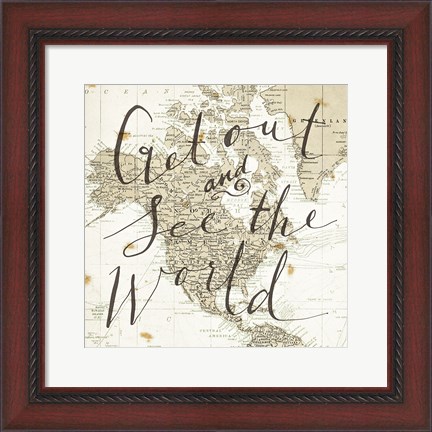 Framed Get Out and See the World Square Print