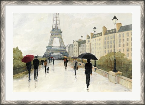 Framed Eiffel in the Rain Marsala Umbrella Print