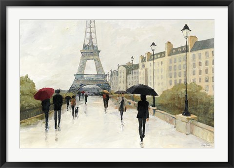 Framed Eiffel in the Rain Marsala Umbrella Print