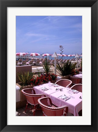 Framed Riviera Cafe, Cannes, France Print