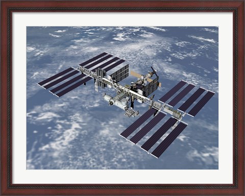 Framed Computer Generated View of the International Space Station Print