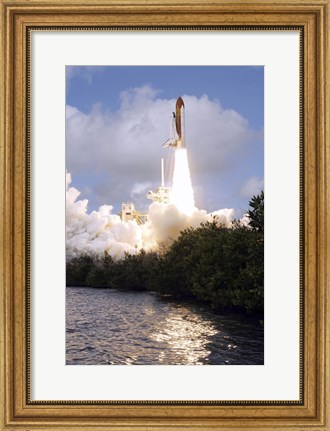 Framed Space Shuttle Discovery Launch Print
