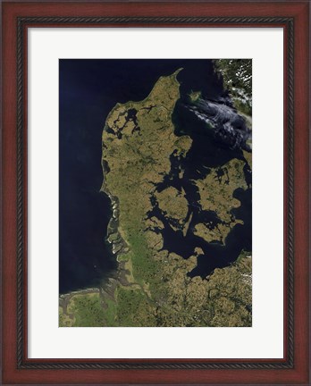 Framed Satellite View of Denmark Print