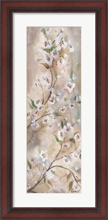 Framed Cherry Blossoms Taupe Panel I Print
