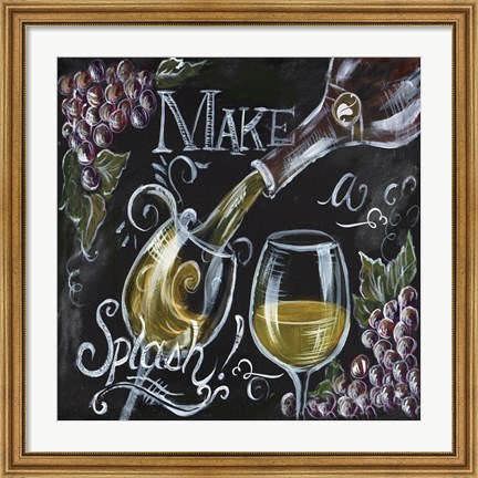 Framed Chalkboard Wine II Print