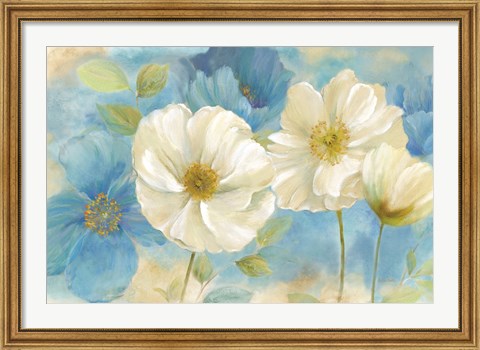 Framed Watercolor Poppies Landscape Print