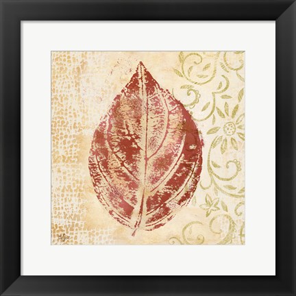 Framed Leaf Scroll II Print