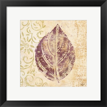 Framed Leaf Scroll III Print