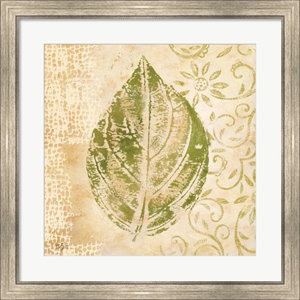 Framed Leaf Scroll IV Print